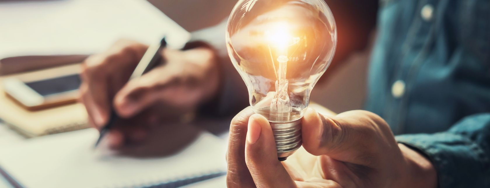 Business accounting and concept saving energy in office